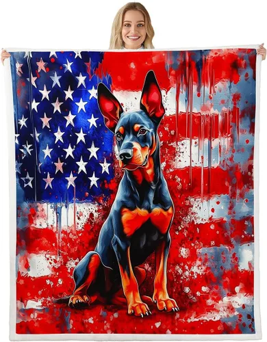 Manta de bandera estadounidense para niños, cachorros y mascotas, manta de forro polar para dormitorio, sofá, decoración de dormitorio, manta ligera