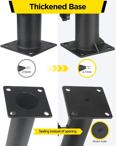 Miniatura 2 de Base de soporte para sombrilla de patio, soporte reforzado y resistente para sombrilla para exteriores y abrazadera en cubiertas, soporte