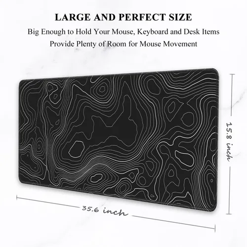 Miniatura 2 de Auhoahsil Alfombrilla grande para mouse, tamaño XXL, extendida de 35 x 15 pulgadas, base de goma antideslizante, bordes cosidos, superficie 03