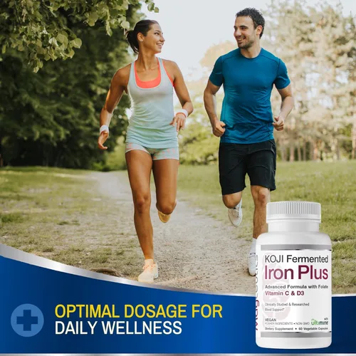 Miniatura 5 de Koji Fermented Iron Plus - Suplemento de hierro con vitamina C, vitamina D3 y folato para apoyo sanguíneo, fácil de absorber y biodisponible, apto