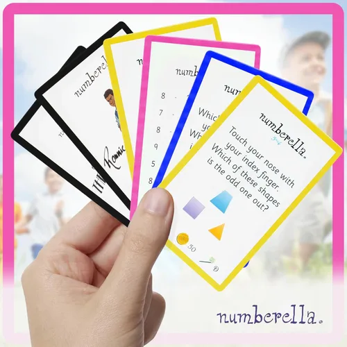 Miniatura 2 de Numberella Juego de cartas de matemáticas de lujo para niños - Nivel 1 Edades 7 a 10, grados 2 a 4 Mesas de matemáticas mentales y tiempos