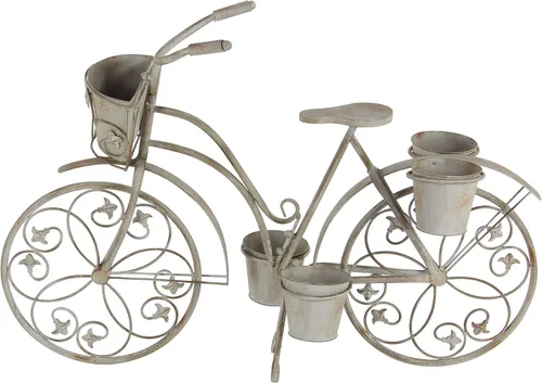 Miniatura 2 de Deco 79 68767 pie metálico para bicicleta, 36 x 26 pulgadas Gris