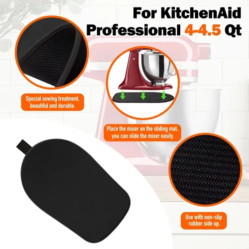 Miniatura 5 de Tapete deslizante para batidora de pie Kitchenaid con organizadores de cable flexible para electrodomésticos KitchenAid de 4.5 a 8 cuartos de galón