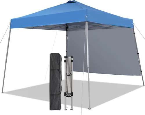 Miniatura 15 de Carpa con Toldo, Toldo Emergente de 10 x 10 Pies, Carpa Instantánea para Exteriores con Patas Inclinadas y Bolsa de Transporte, Refugio de Cenador
