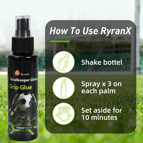 Miniatura 4 de Spray de agarre de guante de portero, 3.4 fl oz, equipo de entrenamiento de fútbol profesional para guantes de portero regalo de Pascua