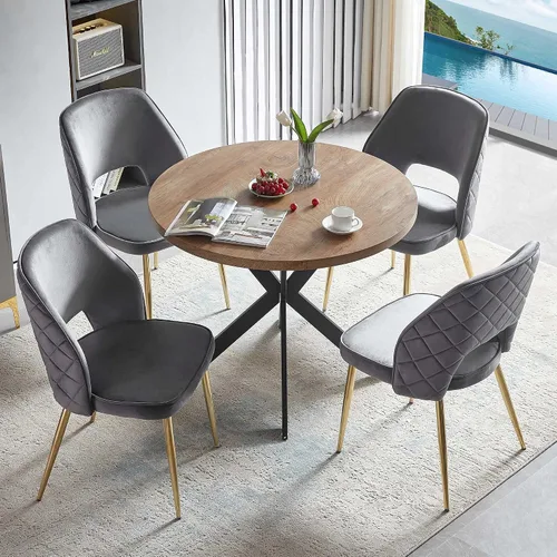 Miniatura 16 de Homedot Juego de 2 sillas de comedor, sillas de cocina modernas para el hogar, silla tapizada para sala de estar, silla lateral única con respaldo