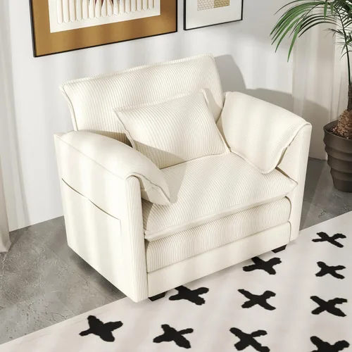 Miniatura 14 de Real Relax 145'' Sofá seccional modular, sofá convertible de 4 plazas con chenilla, 8 almohadas y 2 reposabrazos para sala de estar, oficina