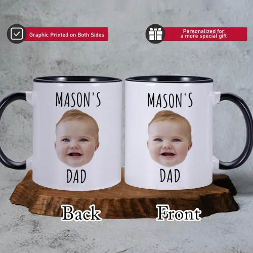 Miniatura 3 de Taza de café personalizada, tazas personalizadas con la cara de tus hijos, taza de bebé personalizada con nombre, taza con foto personalizada