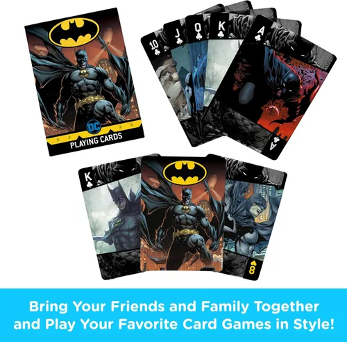Miniatura 2 de Aquarius DC Comics - Juego de cartas de Batman tamaño estándar, baraja temática con 52 diseños de cómics únicos, regalo de mercancía coleccionable