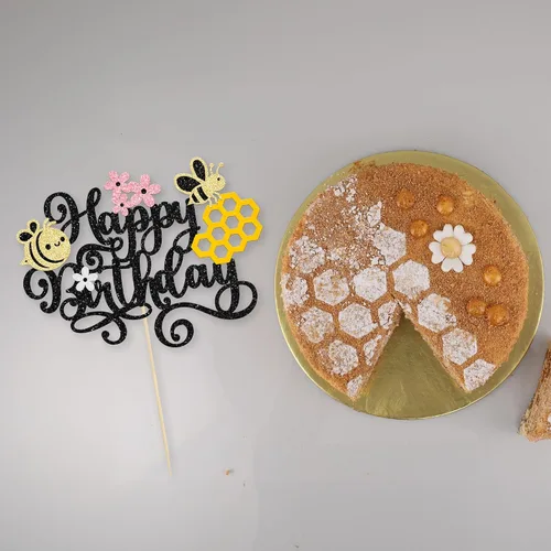 Miniatura 3 de 1 paquete de adorno para pastel de feliz día de la abeja, abejorro feliz cumpleaños, decoración de pastel para temática de abejas, baby shower