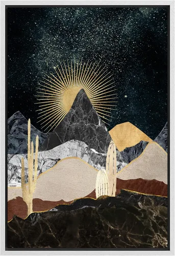 Miniatura 22 de SIGNFORD Lienzo enmarcado para pared, camino del desierto con cactus, naturaleza silvestre, ilustraciones modernas, arte decorativo, rústico