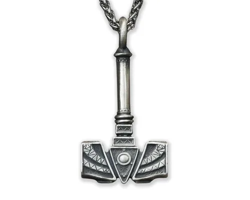 Miniatura 162 de Viking Thors Hammer Necklace Pendant - Vegvisir Aegishjalmur Helm of Awe Raven Huginn Muninn Pendant Necklace Amulet Talisman - Thor Necklace