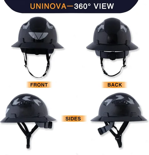 Miniatura 2 de Casco de seguridad de ala completa ventilado, casco de seguridad UNINOVA ANSI Z89.1, aprobado por la OSHA, cascos de construcción para hombres