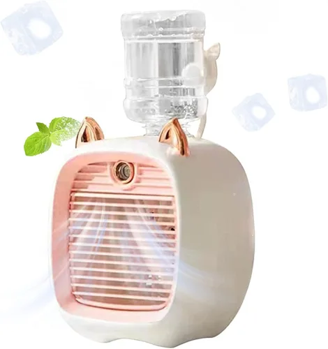 Miniatura 2 de Aire acondicionado portátil, mini ventilador de enfriamiento de oreja de gato de 40.6 fl oz con tanque de agua, ventilador de aire acondicionado 2