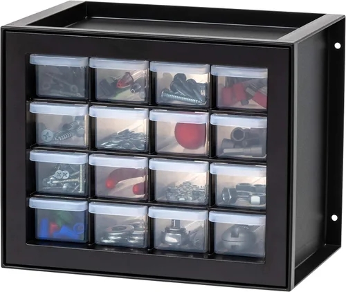 Miniatura 8 de IRIS USA Cajones de almacenamiento pequeños de plástico, 10 cajones - 2 paquetes, caja de herramientas para maestros apilable, organizador de piezas