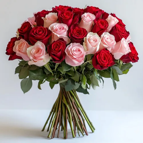 Miniatura 3 de GlobalRose Ramo de 50 rosas surtidas, rosas de origen responsable, flores frescas, ramo fresco de flores seleccionadas a mano para el día