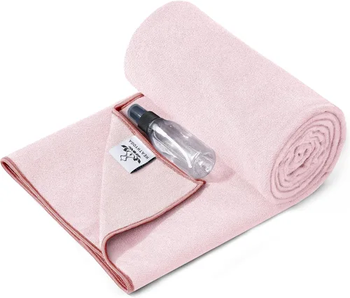 Heathyoga Toalla de Esterilla de Yoga Antideslizante para Yoga Caliente con Agarre de Silicona y Botella de Spray Gratis, 72"X26" Extra Grande de