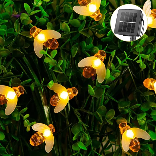 Miniatura 14 de Brightown Luces de Cadena Solares para Exteriores 60 LED 35.6 Pies Luces de Globo de Cristal con 8 Modos de Iluminación, Luces Solares Impermeables