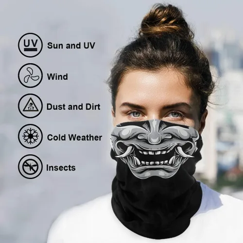 Miniatura 3 de Máscara facial pasamontañas medio bandana cuello polaina sol polvo protección contra el viento diadema sin costuras para mujeres hombres equitación