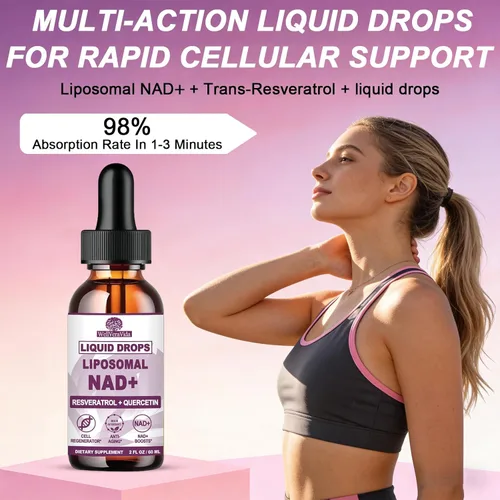 Miniatura 6 de NAD+ Suplementos para hombres y mujeres, suplemento liposomal Nad+ alternativo NMN extra fuerte con resveratrol quercetina para energía celular