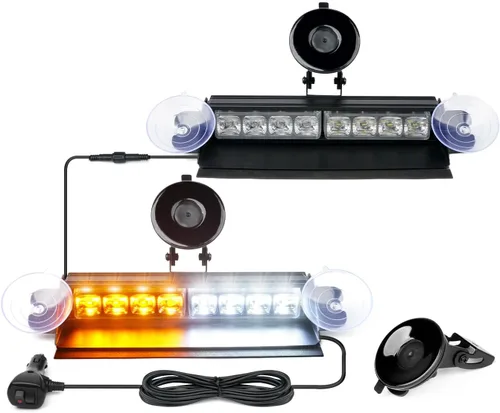 Miniatura 18 de Xprite Luces Estroboscópicas de Emergencia Ámbar para Tablero, Luz Intermitente Interior del Parabrisas con Ventosas para Camiones de Construcción