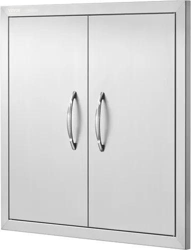 Miniatura 10 de Mophorn - Puerta doble de acero inoxidable cepillado para asador, puertas de cocina exterior para isla de barbacoa y estación de parrilla, 24