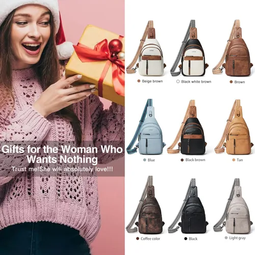 Miniatura 8 de LATMAP 7L Bolsa de Cintura para Hombres y Mujeres Mochila de Cadera Riñonera Bandolera Bolso de Hombro Cinturón de Viaje Bolso de Mano de PU Cuero
