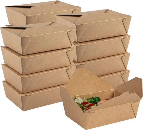 Miniatura 49 de Restaurantware Bio Tek - Cajas para llevar de 30 onzas, 200 loncheras para llevar, cierre de tabulación, resistentes al calor, desechables, de papel
