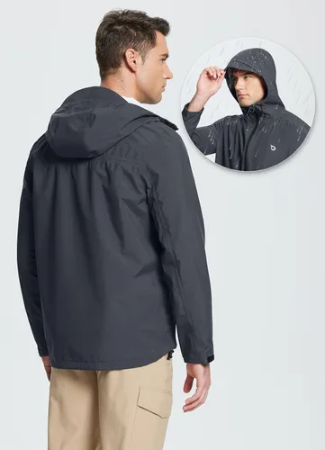 Miniatura 2 de BALEAF - Chaqueta impermeable para hombre, rompevientos, plegable, transpirable, ligera, resistente al viento, para senderismo, al aire libre