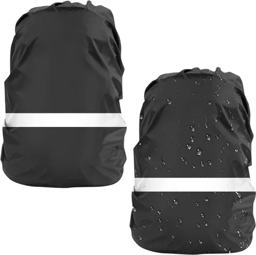 Miniatura 23 de LAMA Paquete de 2 fundas impermeables para mochila, protector reflectante a prueba de lluvia para antipolvo y antirrobo, tamaño M