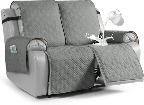 Miniatura 30 de VANSOFY Funda impermeable para sofá reclinable, lavable, funda para sofá reclinable de 1 pieza, protector de muebles con correas elásticas, bolsillo