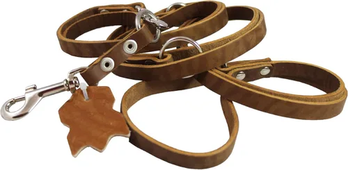 Miniatura 4 de Correa de perro de cuero multifuncional europea de 6 vías, correa ajustable Schutzhund de 49"-94" de largo, 3/8" de ancho (0.394 in) Cachorros