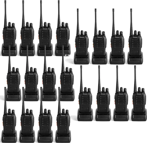 Miniatura 10 de Radio de 2 vías Walkie Talkie de largo alcance con auricular UHF de 16 canales 400-470 MHz (paquete de 2)
