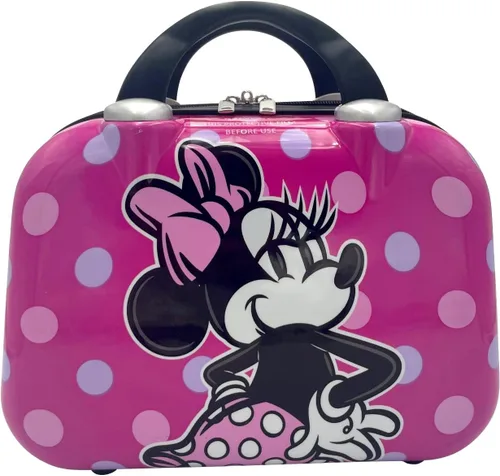 Miniatura 8 de Fast Forward Juego de maletas de mano y estuche de belleza con licencia de lado duro de 20 pulgadas para niños, Multi colorido, Minnie Mouse