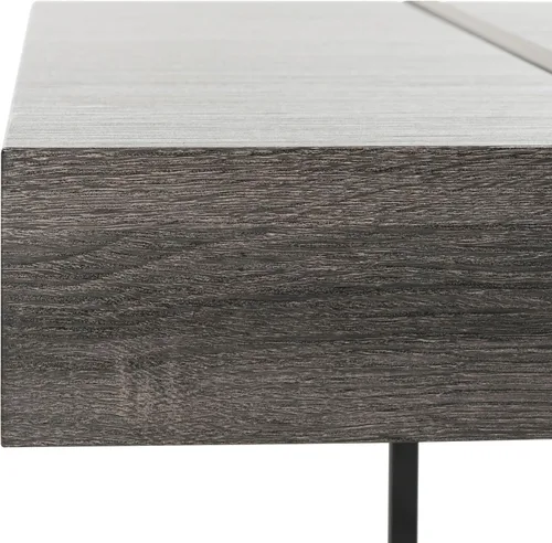 Miniatura 4 de SAFAVIEH Home Collection - Mesa de centro rectangular moderna Tristan con parte superior de madera negra y base de metal negro, mesa minimalista