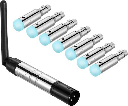 Miniatura 8 de Donner Receptor transmisor inalámbrico DMX512 DJ 2.4G DMX Controlador inalámbrico 5 receptores con batería incorporada y cúpula de luz y 1