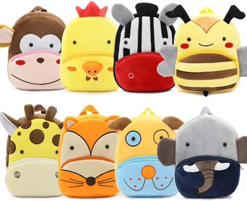 Miniatura 9 de Ladyzone Mochila para niños pequeños, mochila de animales del zoológico, bonita bolsa de felpa de dibujos animados de 10 pulgadas, bolsa de libro