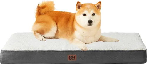 Miniatura 76 de EHEYCIGA Cama ortopédica de espuma para perros grandes, 35 pulgadas de largo x 23 pulgadas de ancho x 3.5 pulgadas de alto, gris claro