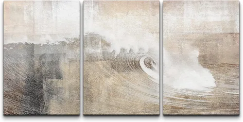 Miniatura 30 de wall26 Lienzo enmarcado para pared, juego de arte con trazos de pintura roja y naranja vibrante, paisaje, formas abstractas, ilustraciones, arte