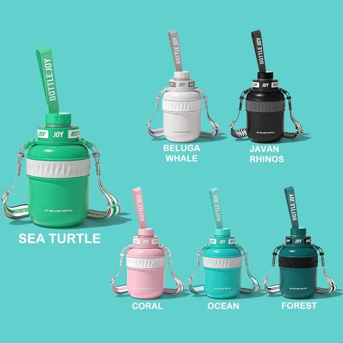 Miniatura 2 de Bottle Joy Botella de agua de acero inoxidable: tapa a prueba de fugas, sorbo perfecto, doble aislamiento, ecológica, apta para lavavajillas