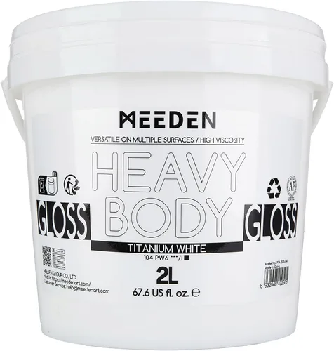Miniatura 10 de MEEDEN Pintura acrílica blanca de titanio: 1 l/33.8 oz pinturas acrílicas brillantes de cuerpo pesado - Pintura blanca gruesa para lienzo, Blanco