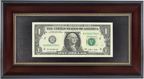 Miniatura 13 de GMFrames Marco de billetes de dólar de caoba con vidrio real de estera negra