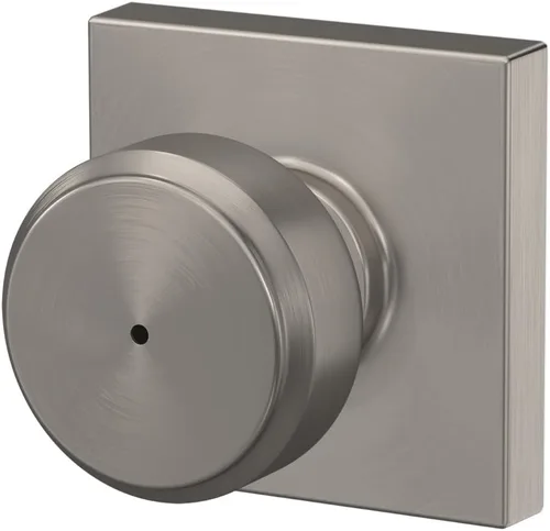 Miniatura 9 de Schlage F40 BWE 619 COL Pomo para puerta Bowery con moldura Collins, cerradura de privacidad para dormitorio y baño, níquel satinado