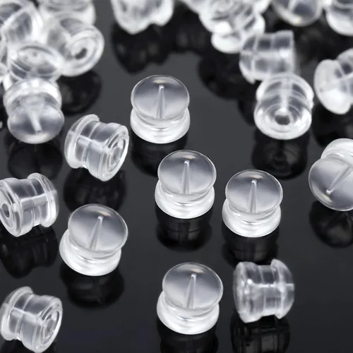 Miniatura 11 de Respaldos transparentes para aretes, 500 piezas de repuestos de respaldos para aretes hipoalergénicos y seguros para aretes de botón y aretes