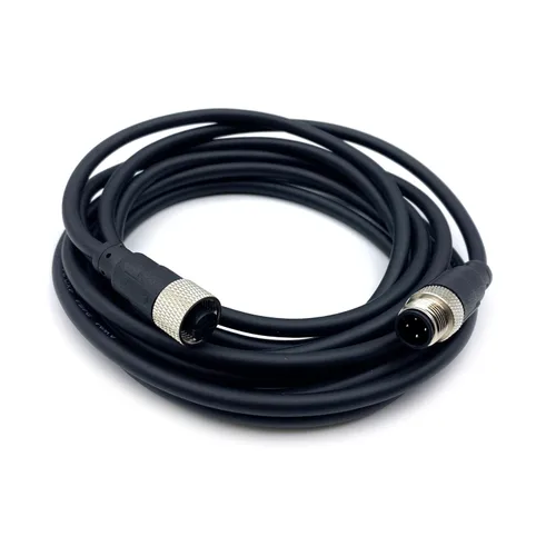 Miniatura 3 de Cable conector macho a hembra M12, un código de alambre de moldeo recto hembra a macho Sensor de aviación Cable eléctrico de PVC 250V 4A AC/DC Cable