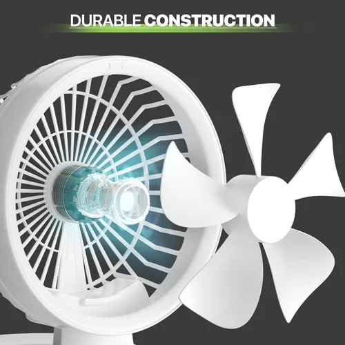 Miniatura 14 de Magshion Ventilador de escritorio plegable de 7.5 pulgadas con luz nocturna, ventilador pequeño oscilante de 120°, 4 velocidades, alimentado por USB