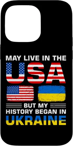 Miniatura 21 de Funda para iPhone 13 Pro Max con la bandera de Ucrania y la bandera de Estados Unidos con raíces ucranianas
