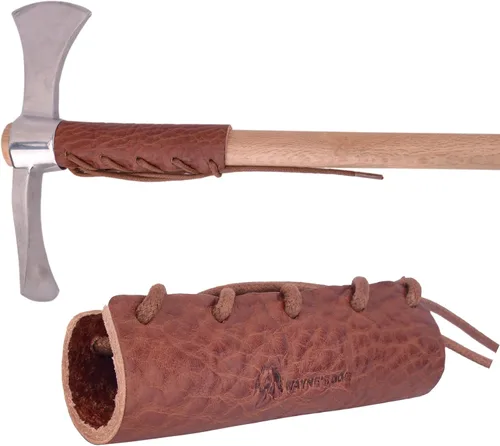 Miniatura 18 de Protector de cuello de hacha de cuero, cubiertas para mango de hacha para púas de jardinería o protector de hachas de campamento