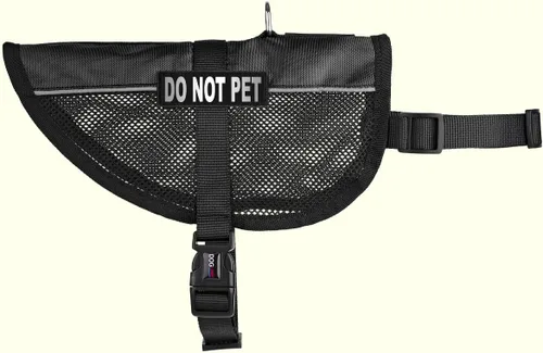 Miniatura 4 de DogLine 13"-16" maxaire Malla Chaleco para perros y 2 NO extraíbles Pet Parches, Negro