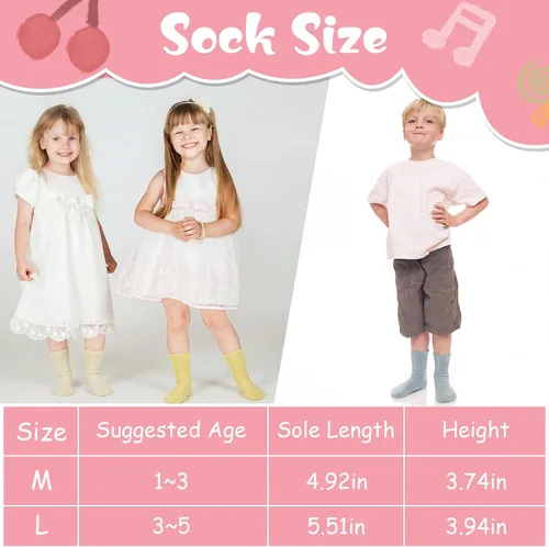 Miniatura 3 de 6/8 Pairs Toddler Baby Grippy Socks, Cute Seamless Non Slip Grip Ankle Socks for Toddler Girls Boys Kids, 1-5 Y